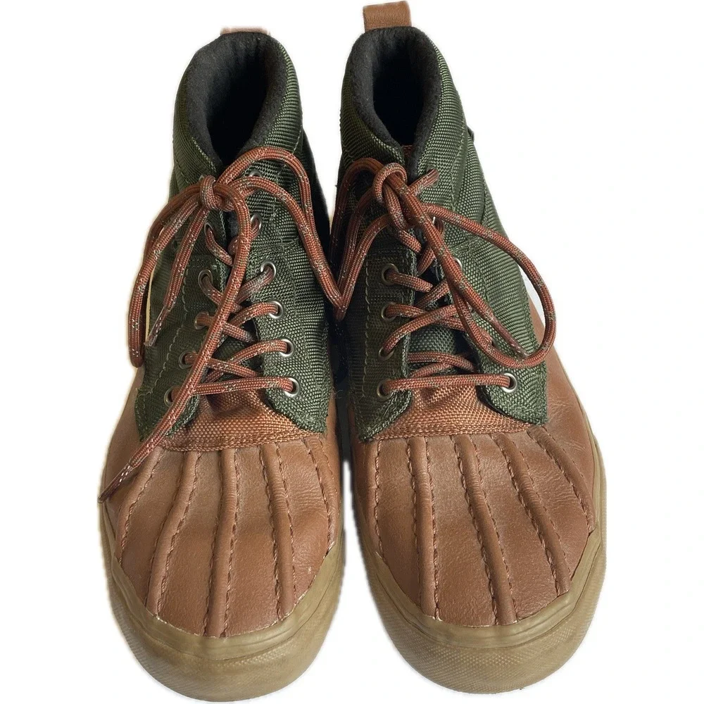 RARE Vans Sk8-Hi Del Pato MTE Waterproof Duck Boots Green Brown Mens Size 10 EUC